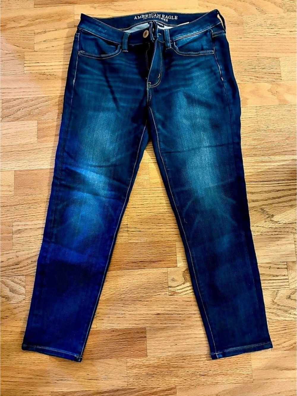 American Eagle Outfitters 360° Super Stretch Jegging Crop Blue- Size 6